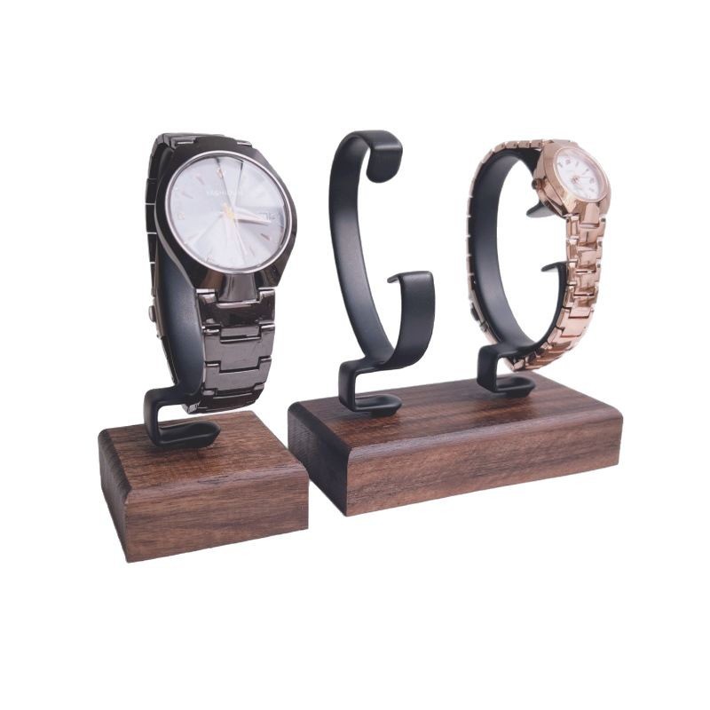 Jewelry And Watches Inc - ที่วางเครื่องประดับไม้รูปตัว C สำหรับจัดแสดงนาฬิกา สร้อยข้อมือ แหวน ต่างหู