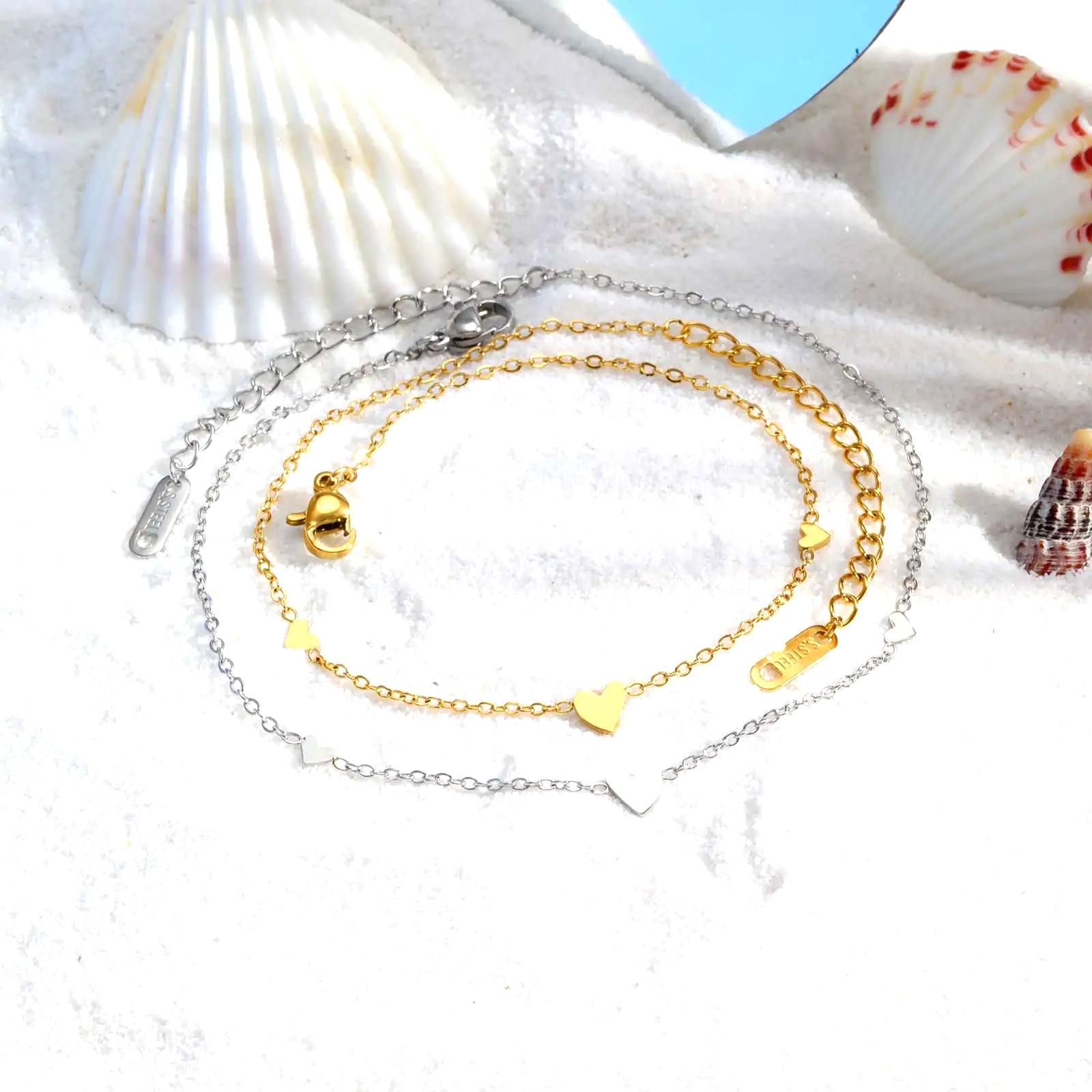 สร้อยข้อเท้ารูปหัวใจสแตนเลสสำห - Jc Jewelry & Watches Photos บทวิจารณ์และราคา