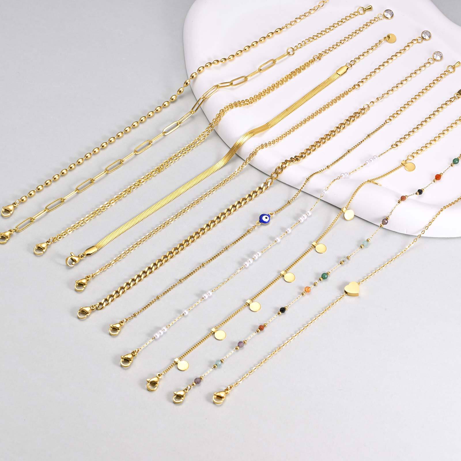Gold Plated Layered สร้อยข้อเท - Jc Jewelry & Watches Photos บทวิจารณ์และราคา